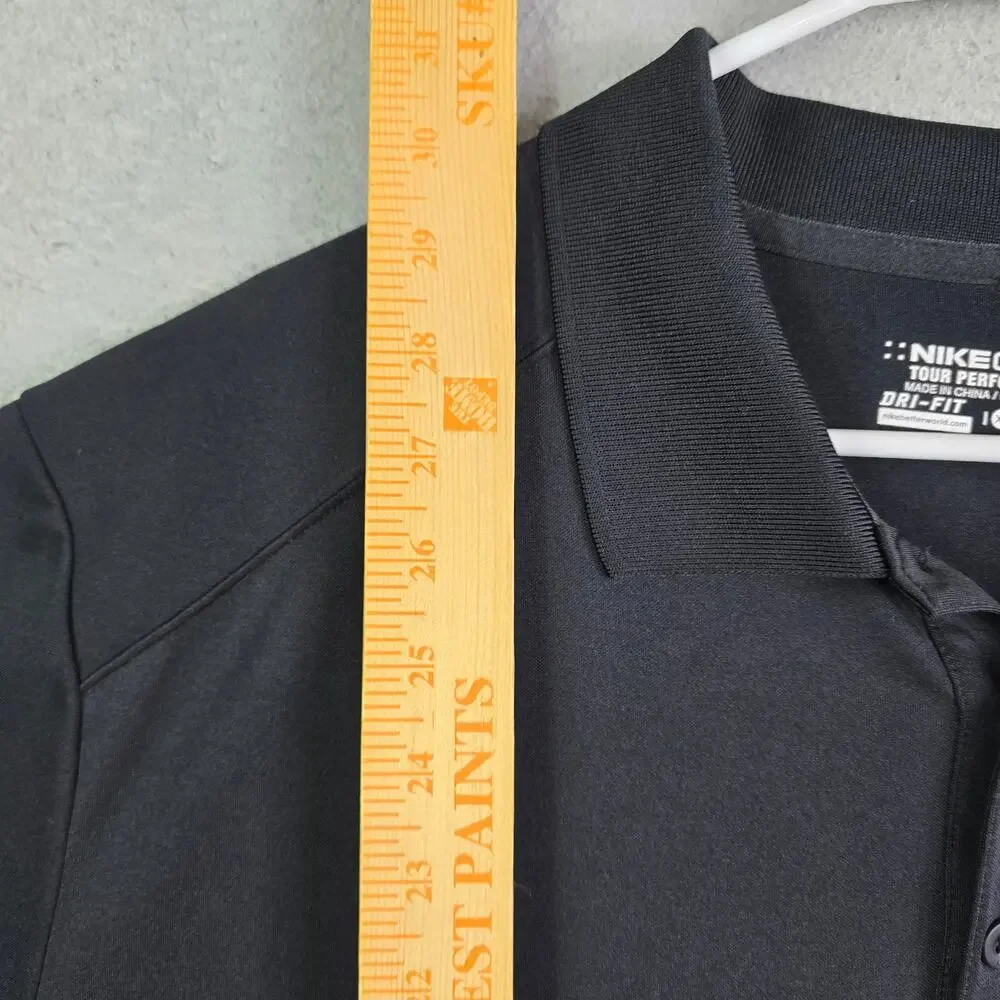 Nike Dri-Fit Golf Polo Shirt Men's XL Black Bierlein Front & Sleeve‎ Logo Casual